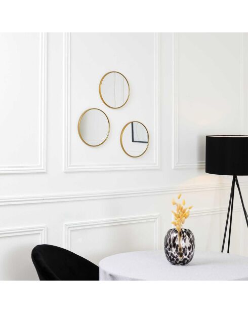 3 miroirs toronto dorés - D.26.3 cm