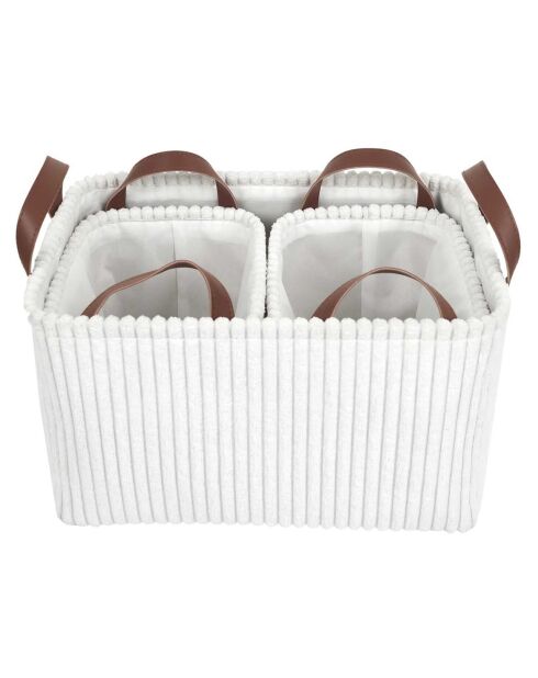 3 paniers rangement blancs