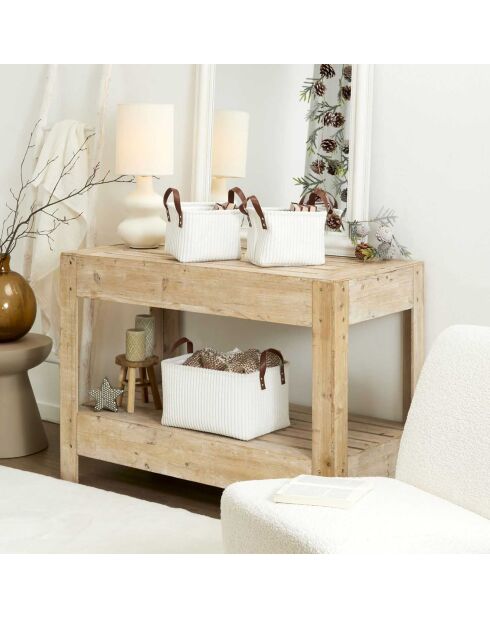 3 paniers rangement blancs