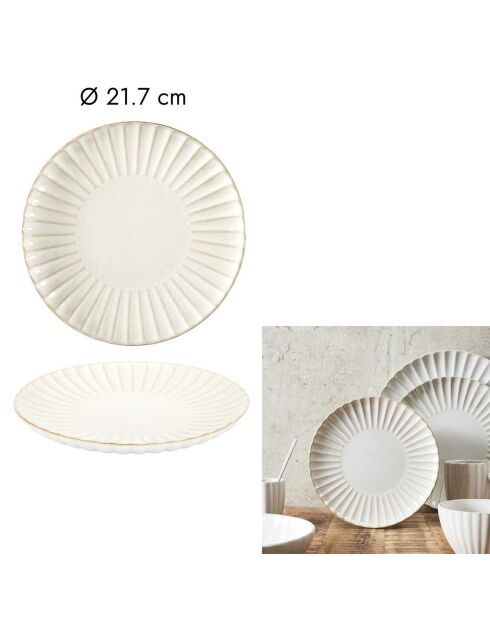 6 assiettes dessert vlora beiges - D.21 cm