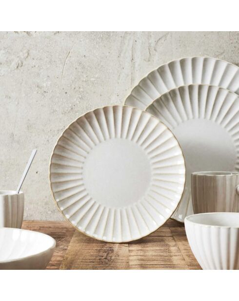 6 assiettes dessert vlora beiges - D.21 cm