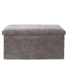 Coffre pouf pliable cotelé scott taupe - 76x38x38 cm