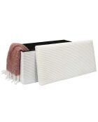 Coffre pouf pliable cotelé scott beige - 76x38x38 cm