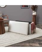 Coffre pouf pliable cotelé scott beige - 76x38x38 cm