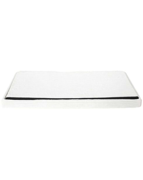 Coffre pouf pliable cotelé scott beige - 76x38x38 cm