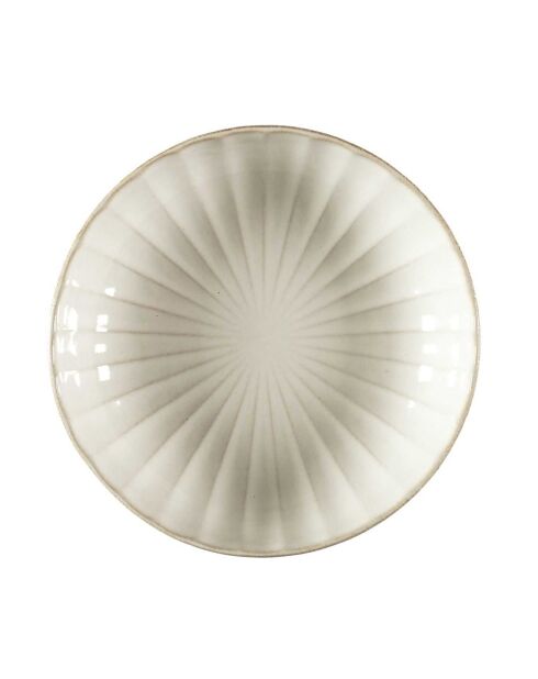 6 assiettes creuses vlora beiges - D.20x5.3 cm