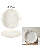6 assiettes plates vlora beiges - D.27 cm