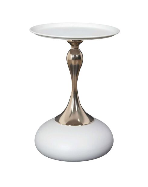 Table d'appoint portobello blanc/doré - 38x54x38 cm