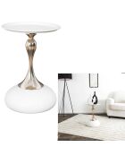 Table d'appoint portobello blanc/doré - 38x54x38 cm