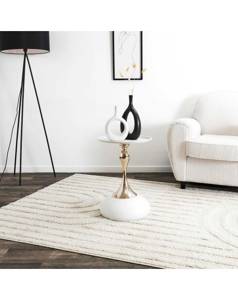 Table d'appoint portobello blanc/doré - 38x54x38 cm