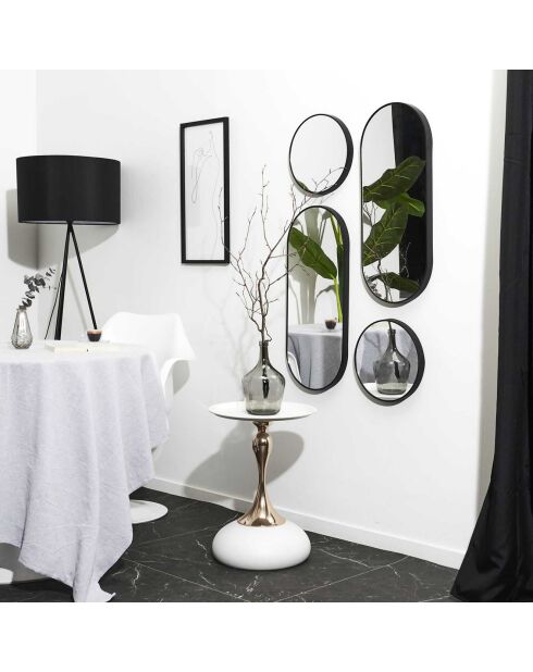 Table d'appoint portobello blanc/doré - 38x54x38 cm