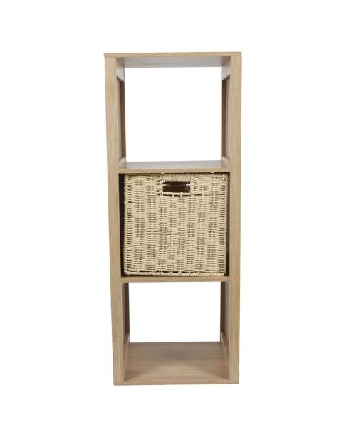 Rangement modulable 3 cases klaus marron - 38.5x99x32 cm