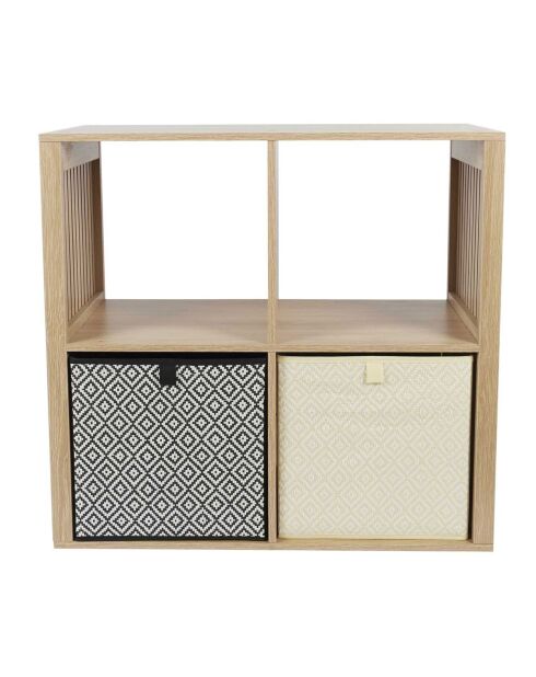 Rangement modulable 4 cases klaus marron - 69.6x66x32 cm
