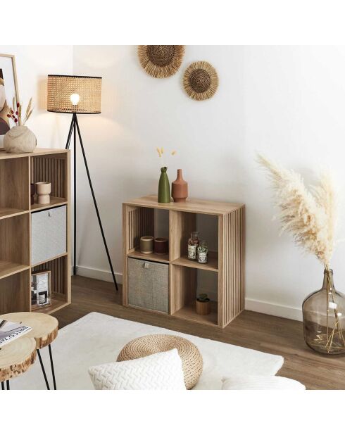 Rangement modulable 4 cases klaus marron - 69.6x66x32 cm