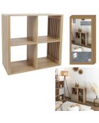 Rangement modulable 4 cases klaus marron - 69.6x66x32 cm