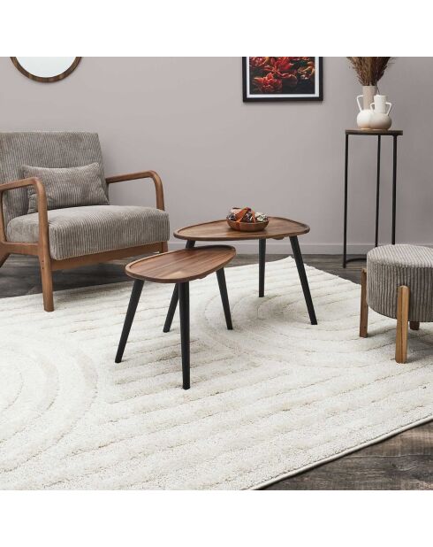 2 Tables gigognes galet noir/marron