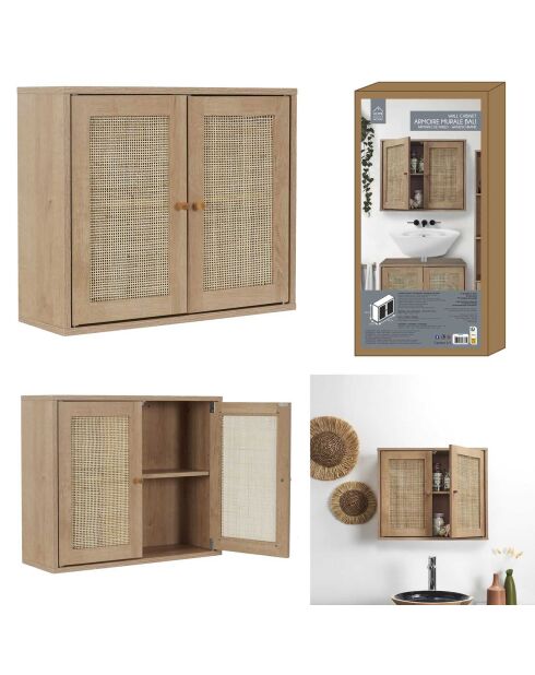 Armoire murale bali marron - 60x50x20 cm