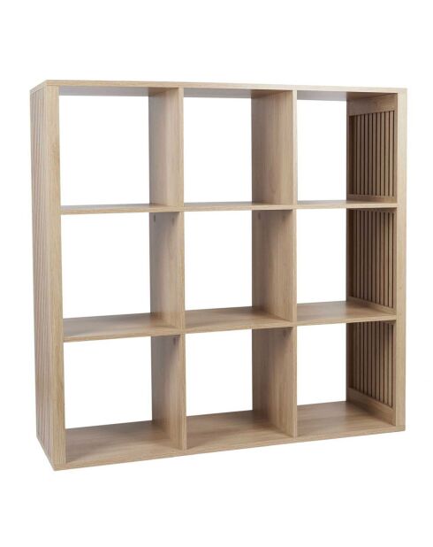 Rangement modulable 9 cases klaus marron - 102x99x32 cm
