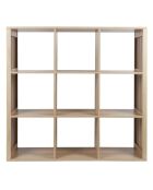 Rangement modulable 9 cases klaus marron - 102x99x32 cm