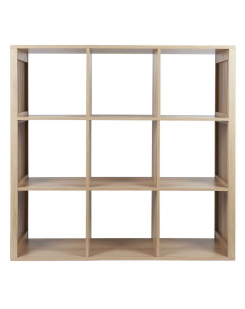 Rangement modulable 9 cases klaus marron - 102x99x32 cm