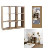Rangement modulable 9 cases klaus marron - 102x99x32 cm