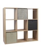 Rangement modulable 9 cases klaus marron - 102x99x32 cm
