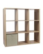 Rangement modulable 9 cases klaus marron - 102x99x32 cm