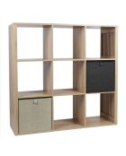 Rangement modulable 9 cases klaus marron - 102x99x32 cm