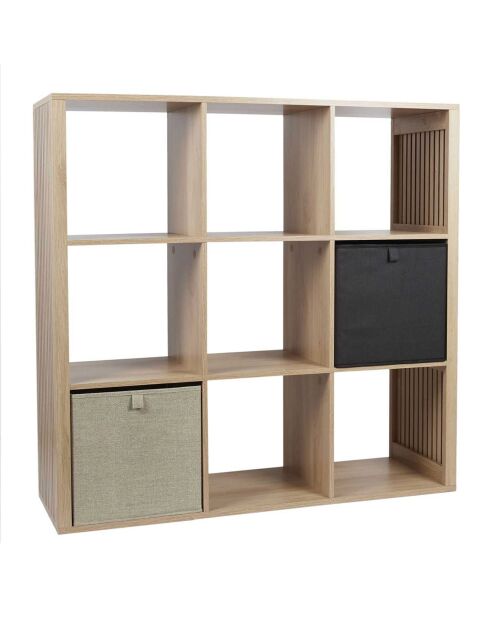 Rangement modulable 9 cases klaus marron - 102x99x32 cm