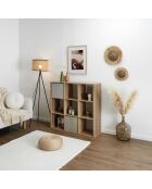 Rangement modulable 9 cases klaus marron - 102x99x32 cm