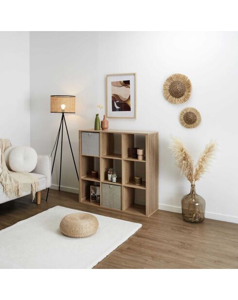 Rangement modulable 9 cases klaus marron - 102x99x32 cm