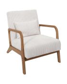 Fauteuil salon cotelé scott beige - 64.5x75x86 cm