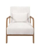 Fauteuil salon cotelé scott beige - 64.5x75x86 cm