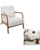 Fauteuil salon cotelé scott beige - 64.5x75x86 cm