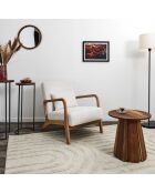 Fauteuil salon cotelé scott beige - 64.5x75x86 cm