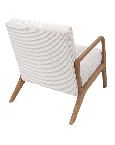 Fauteuil salon cotelé scott beige - 64.5x75x86 cm