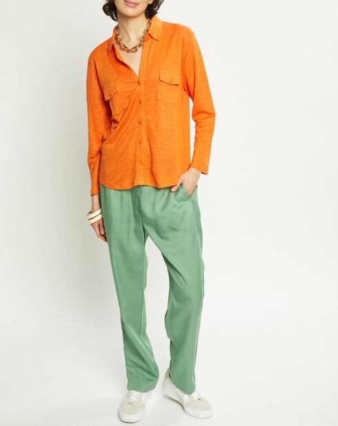 Chemise 100% Lin Quassilda abricot
