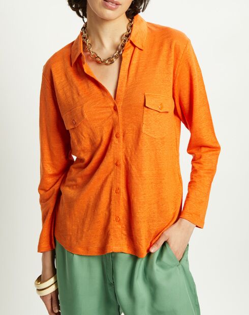 Chemise 100% Lin Quassilda abricot