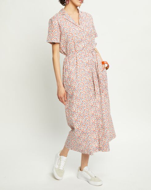 Robe Laura imprimée écru/groseille