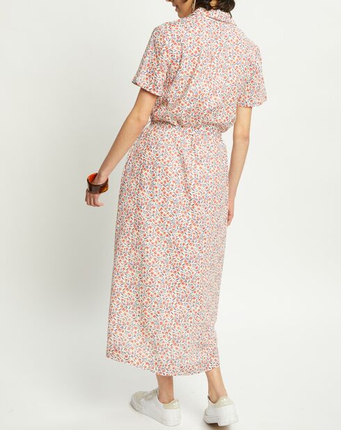 Robe Laura imprimée écru/groseille