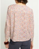 Blouse Laureline imprimée écru/groseille