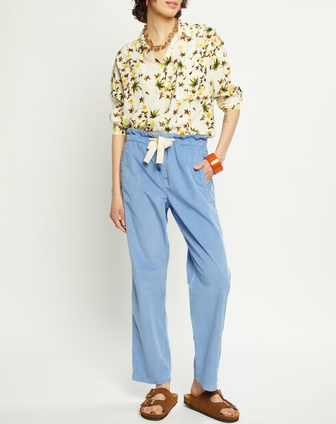 Pantalon en Velours Loni jacinthe