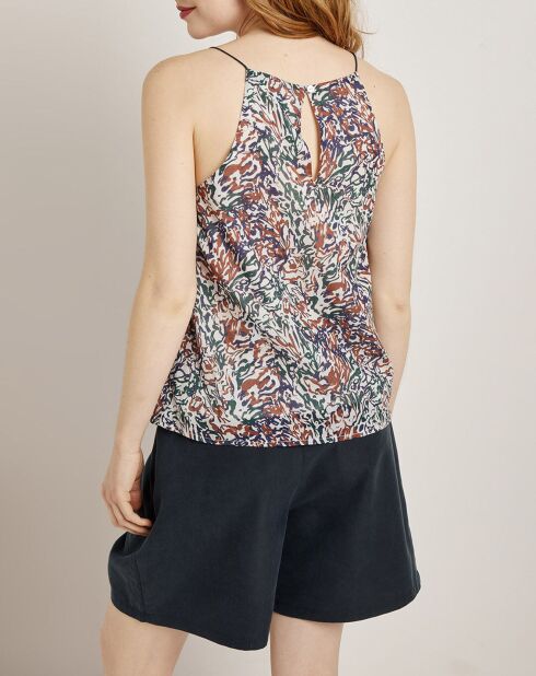 Top Capucine imprimé multicolore