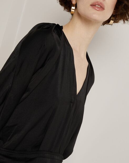 Robe satinée Aime noire