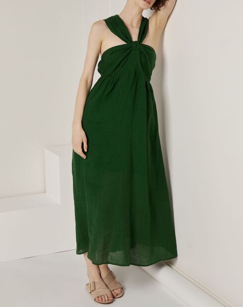 Robe 100% Lin Louna verte