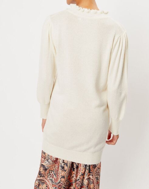 Robe Pull en Angora & Laine mélangés Iris blanche