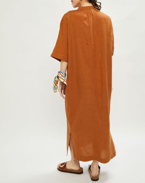 Robe 100% Lin Carene cacao