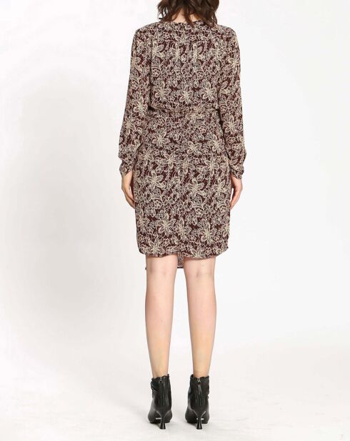 Robe imprimée floral Luna bordeaux