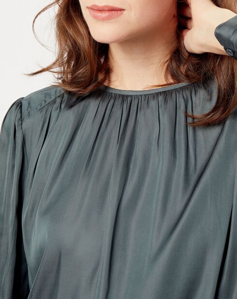 Robe satinée Giulia verte
