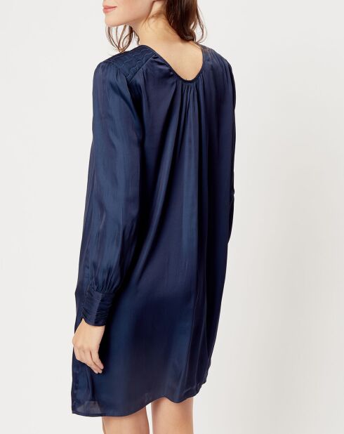 Robe satinée Giulia bleu marine
